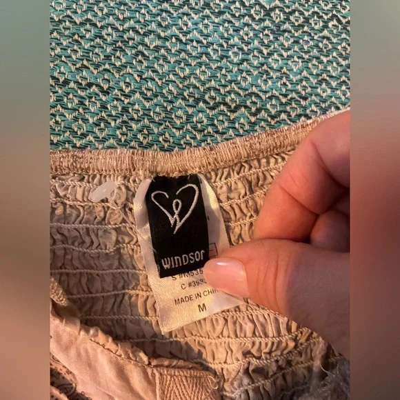 Windsor Lace-Up Paisley Blouse in Cream and Brown - Picture 6 of 6